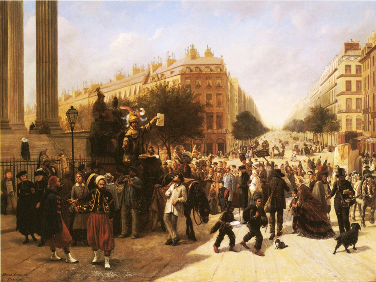 Place de la Madeleine, Parijs, 1857 door David Jacobsen