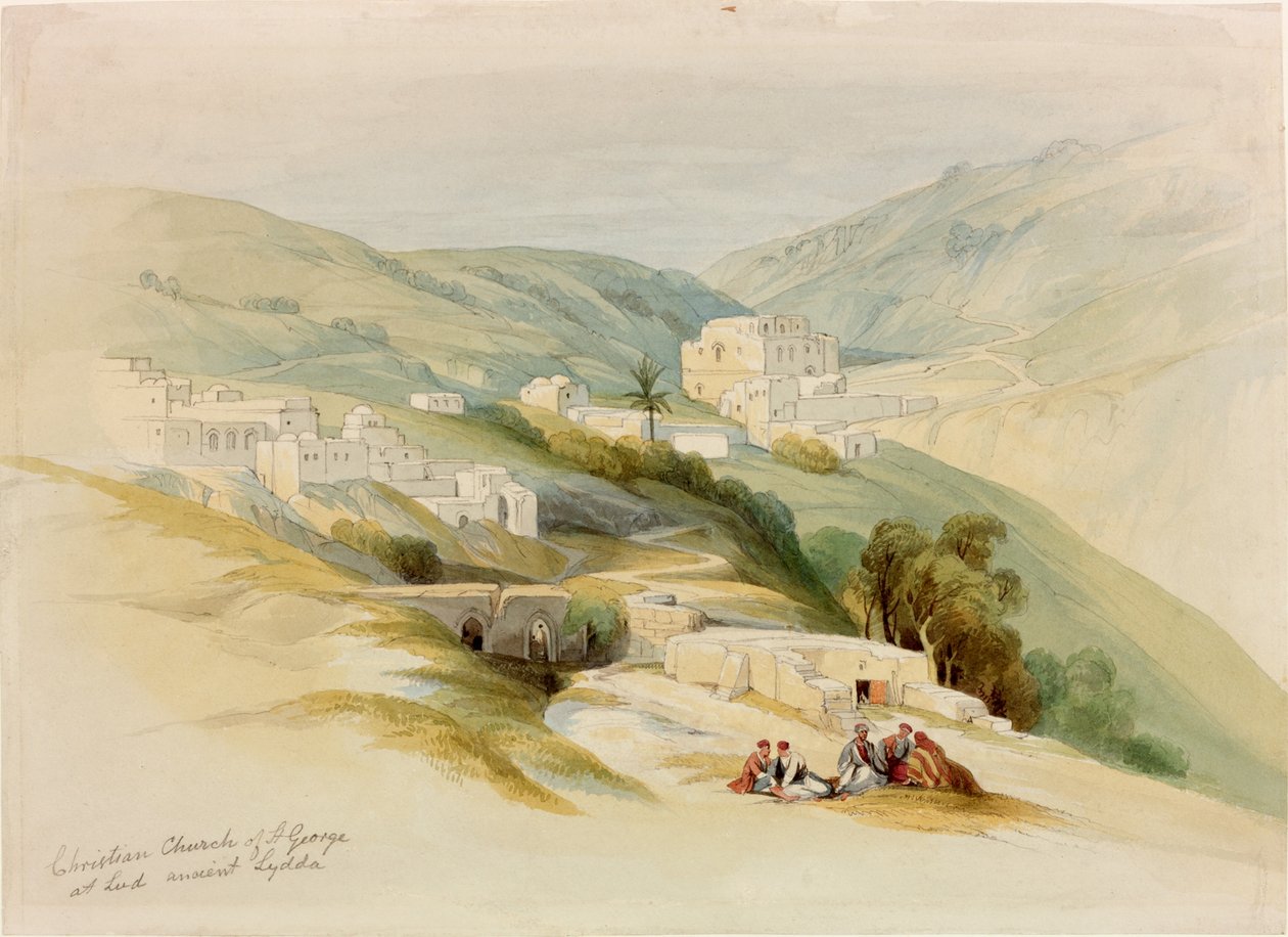 De kerk van St. George, Ludd, Palestina (Het oude Lydda) door David Roberts
