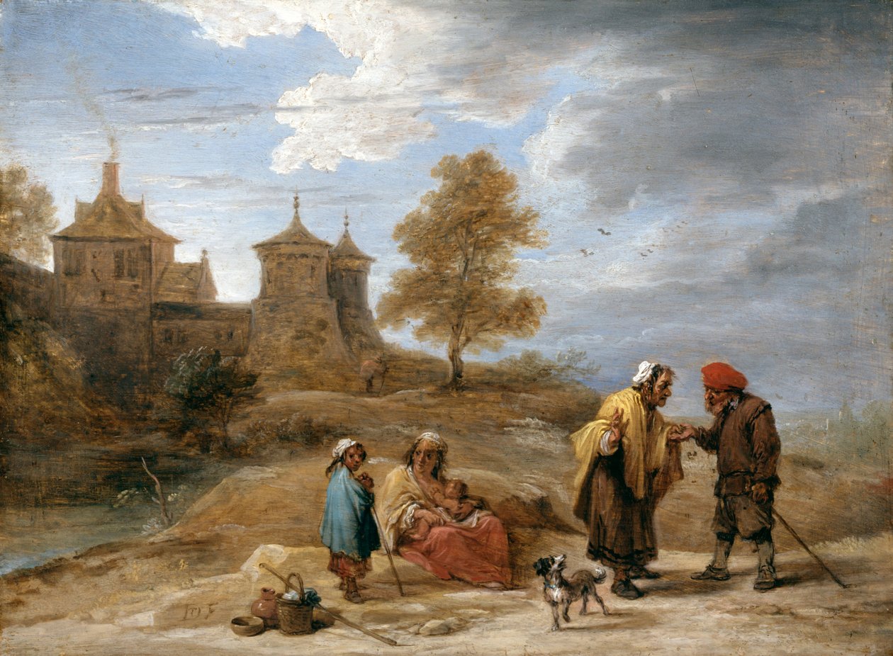 Zigeuners in een Landschap door David Teniers the Younger