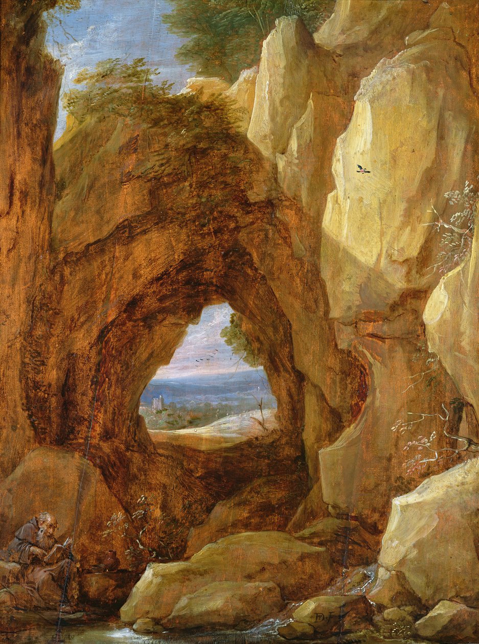 Interieur van een Grot door David Teniers the Younger