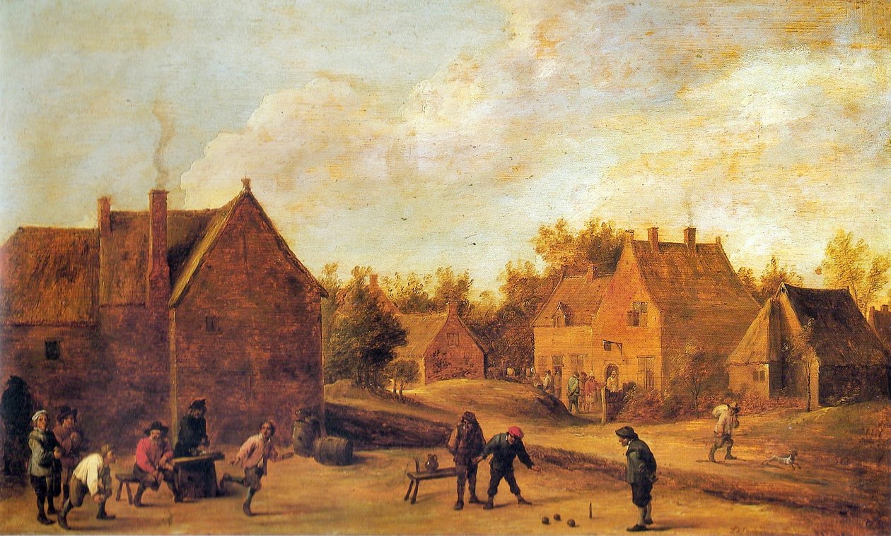 Dorpsscène door David Teniers the Younger