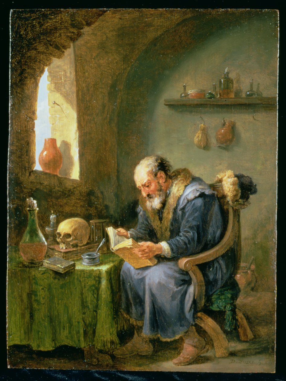De alchemist door David Teniers the Younger