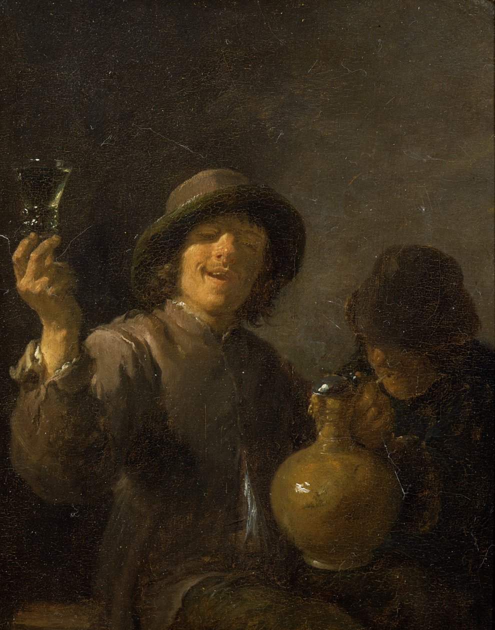Twee Boeren die Drinken door David Teniers the Younger