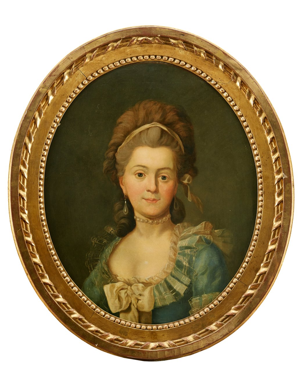 Portret van onbekende vrouw in nationale klederdracht, geportretteerd ca. 1780 door David von Kraffts
