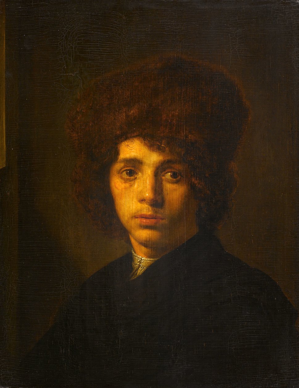 Jonge man met een bontmuts door David Bailly