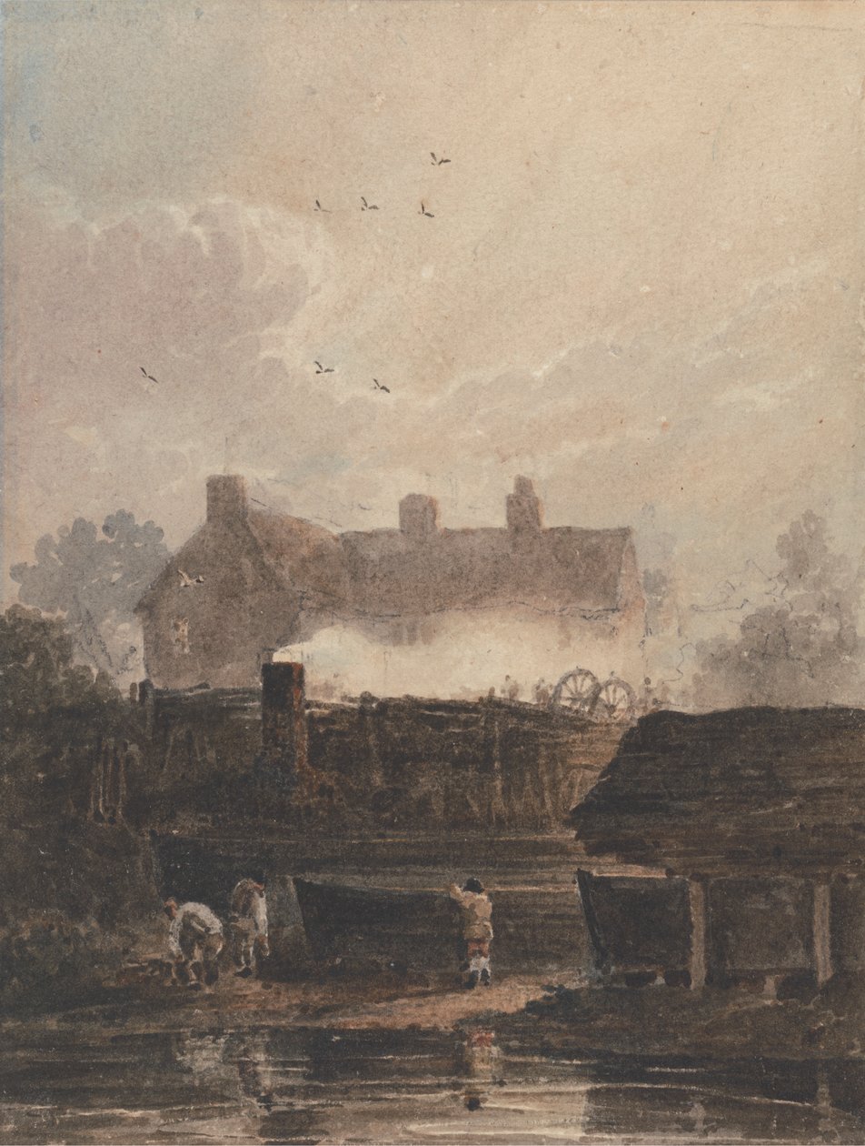 Bootbouw - Scheepswerf in Birmingham door David Cox