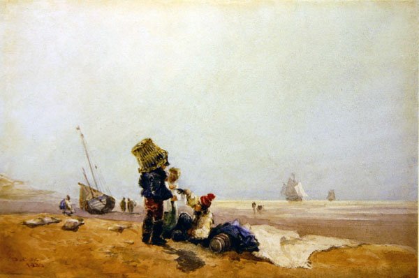 Vissers aan de kust door David Cox
