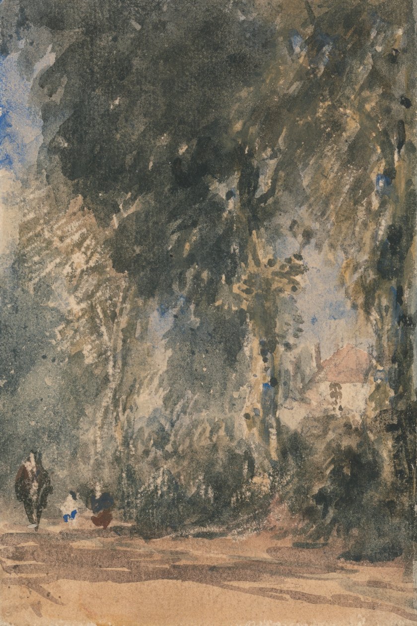 De Abbey Gates met uitzicht op Greenfield House door David Cox
