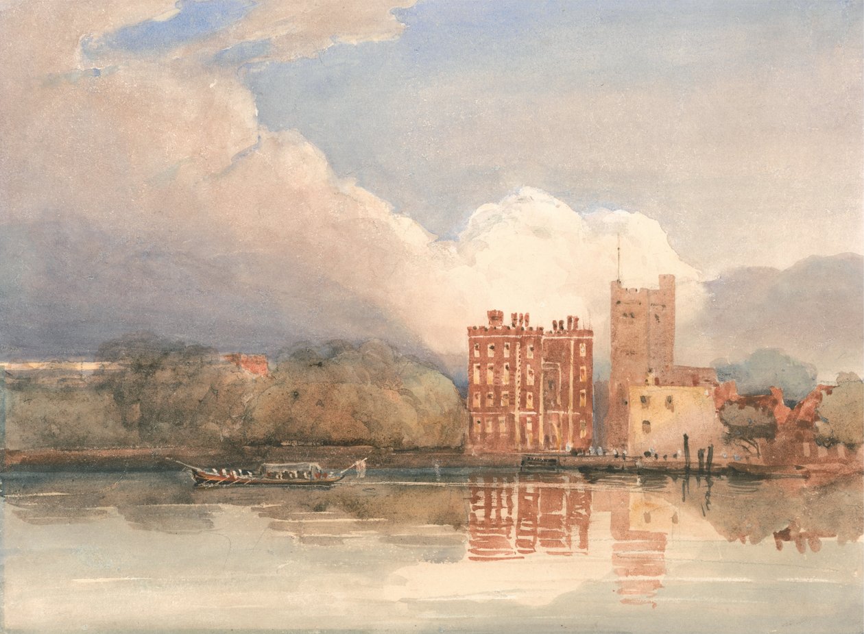Uitzicht op Lambeth Palace aan de Theems door David Cox
