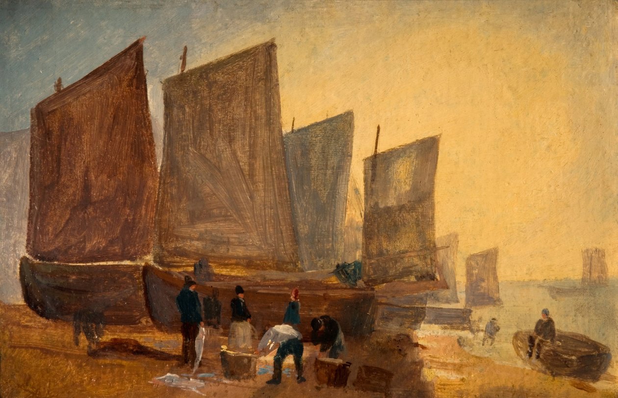 Vissersboten, Hastings, 1813 door David Cox the elder
