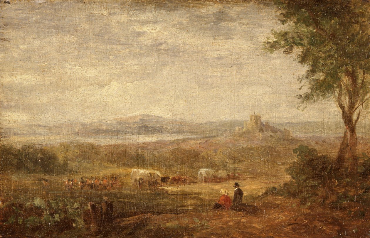 Uitzicht nabij Lancaster door David Cox the elder