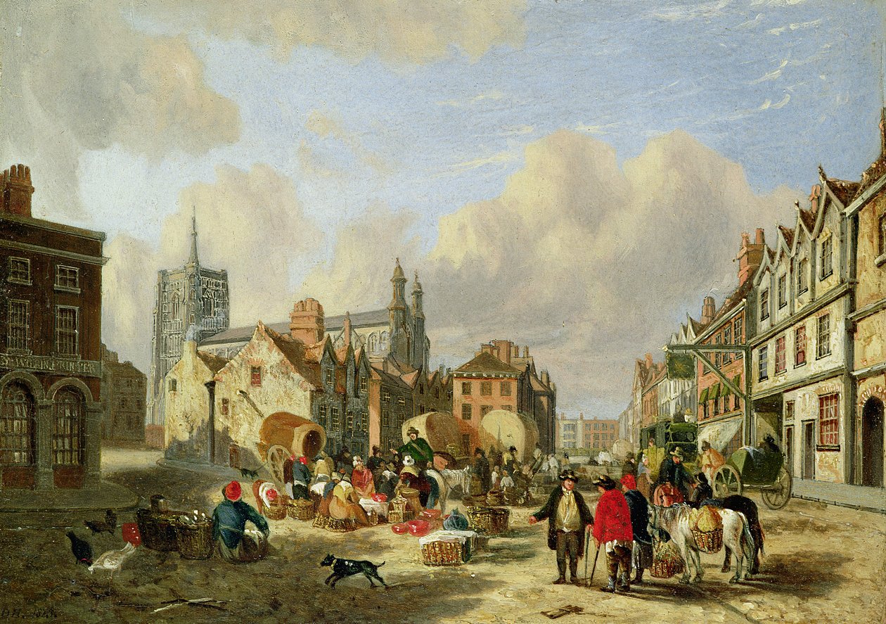 De Haymarket, Norwich, 1825 door David Hodgson