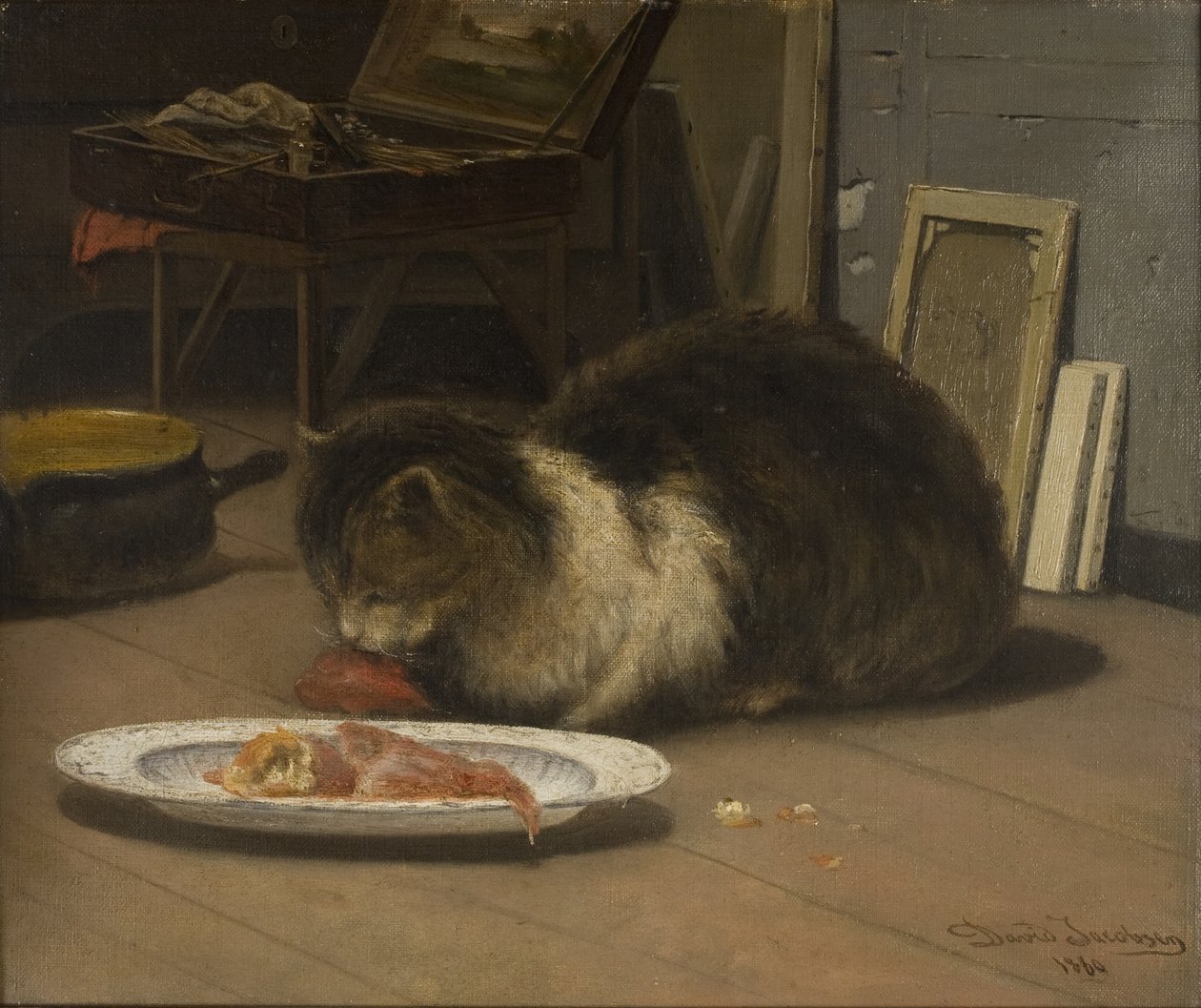 De kat in het atelier door David Jacobsen