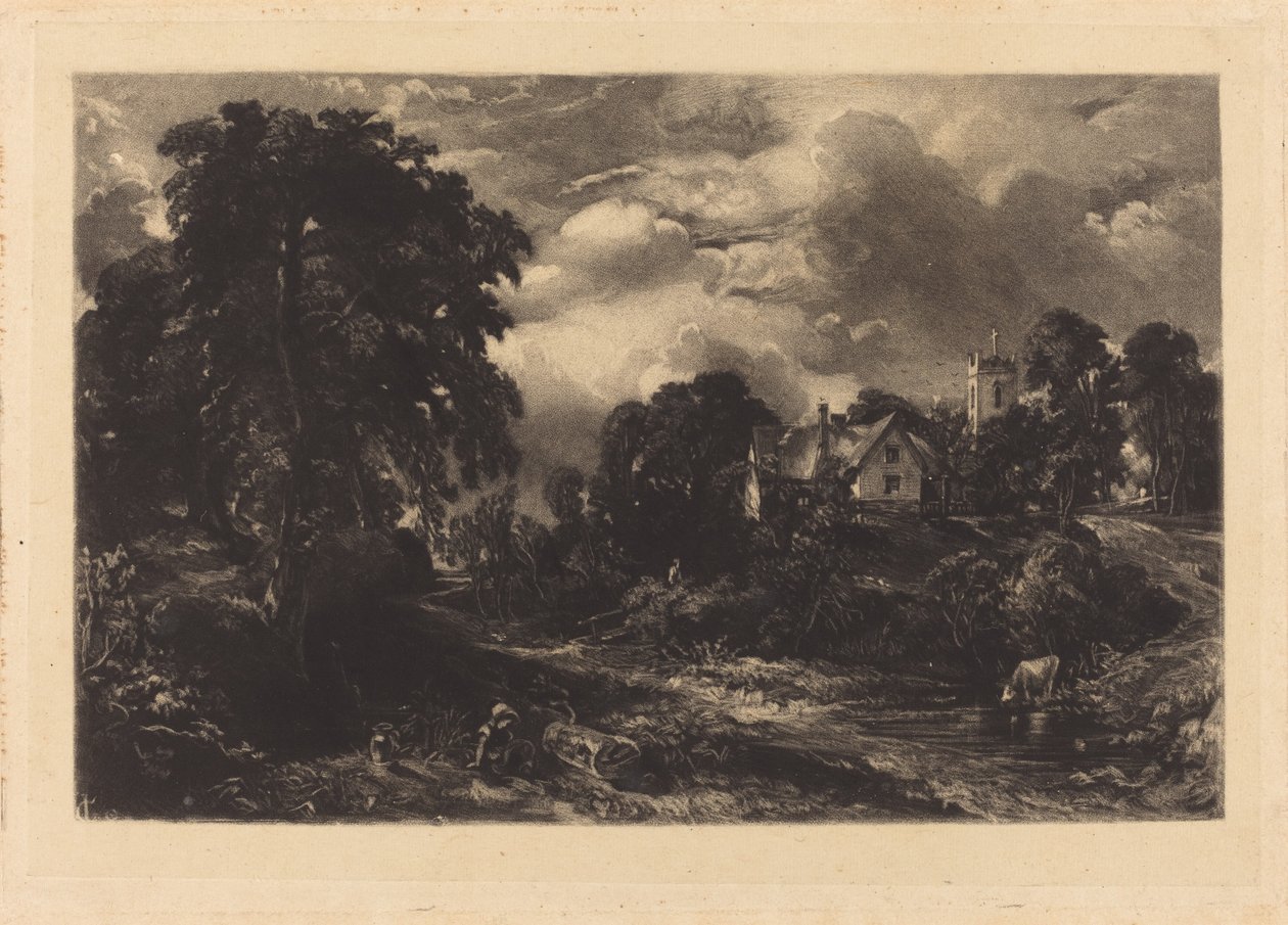 Glebe Boerderij (b) door David Lucas after John Constable