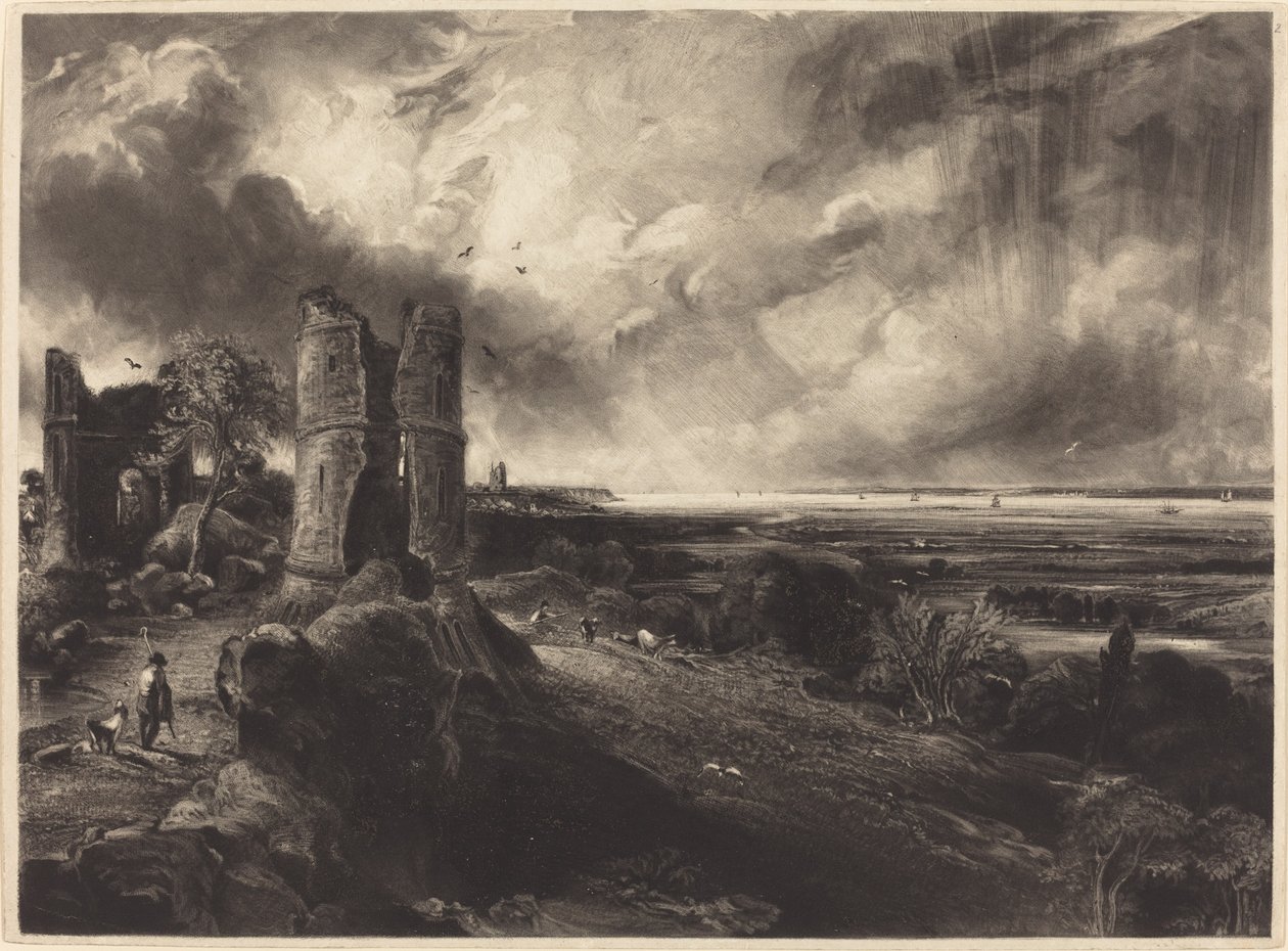 Hadleigh Castle (Grote Plaat) door David Lucas after John Constable