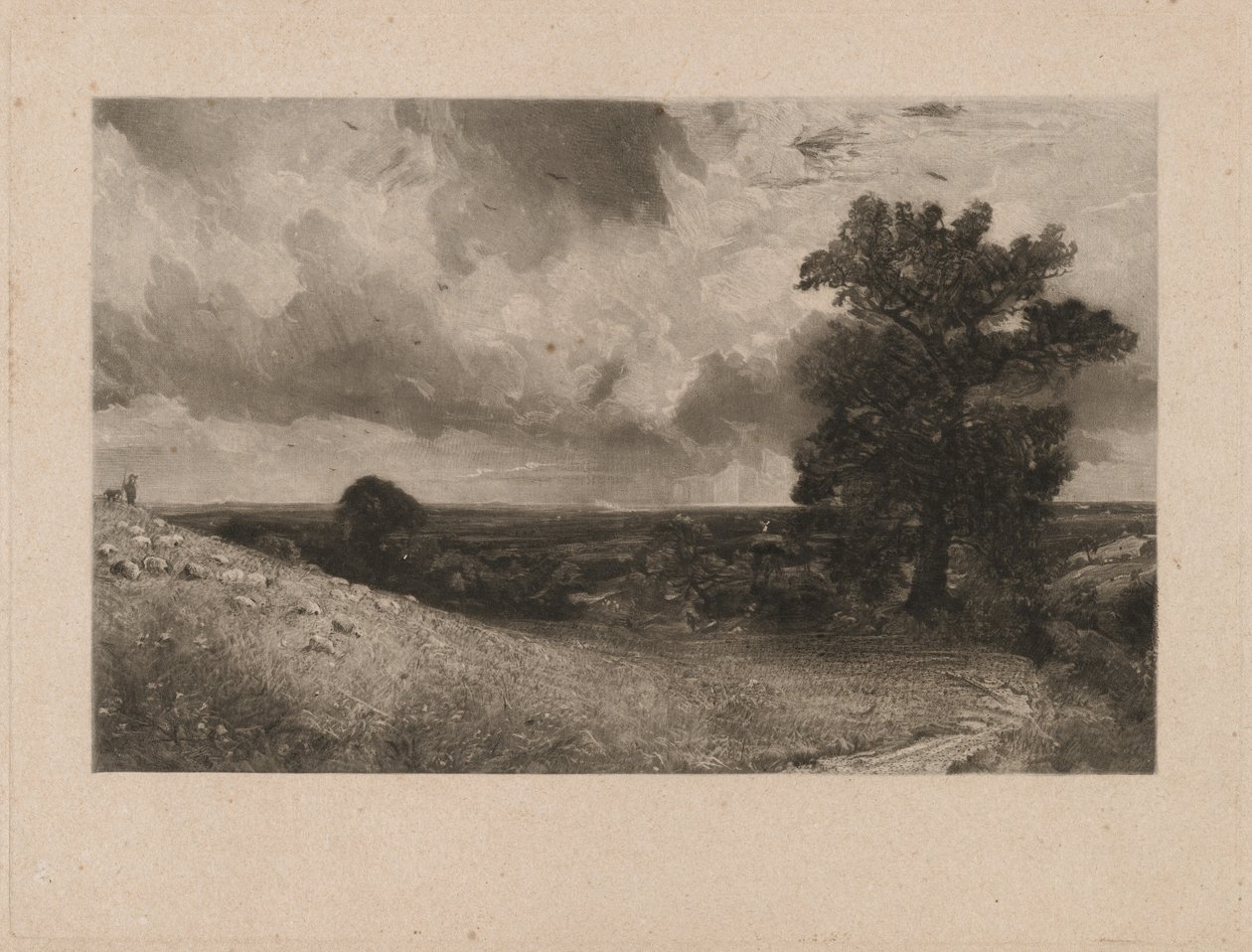 Middag door David Lucas after John Constable