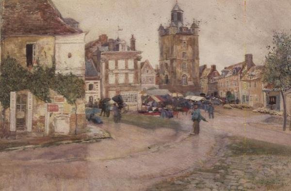 Marktdag in Genilly, Frankrijk door David Murray