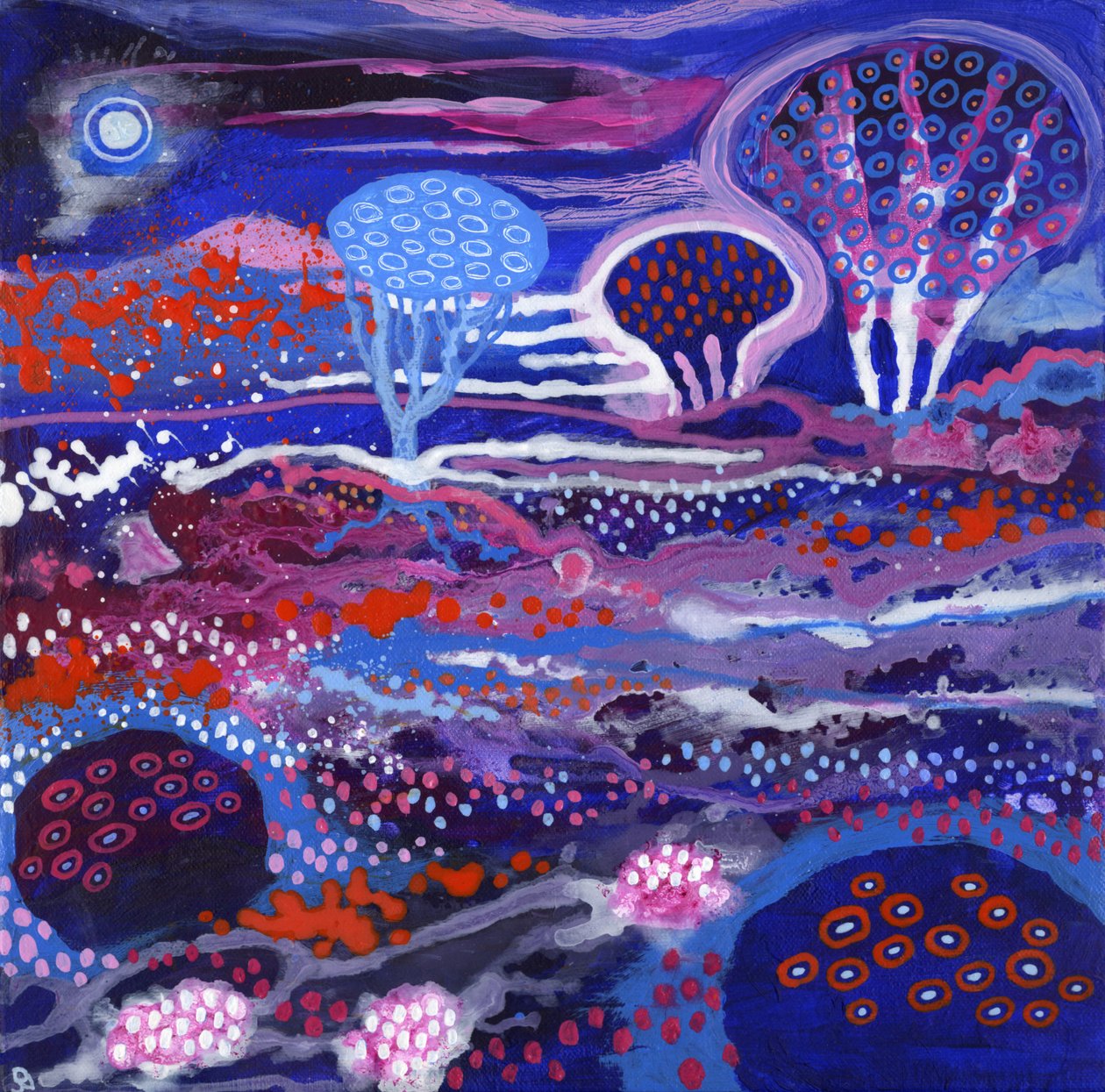 Kosmische tuin, 2017(acryl op doek) door David Newton