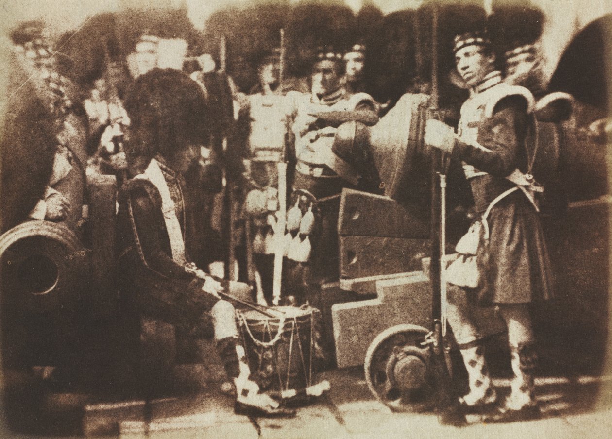 Schotse Garde bij Edinburgh Castle, 1846 door David Octavius Hill
