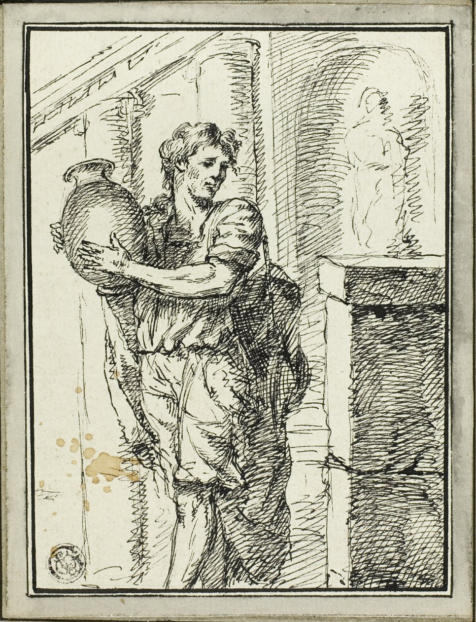 Man met pot door David Pièrre Giottino Humbert de Superville