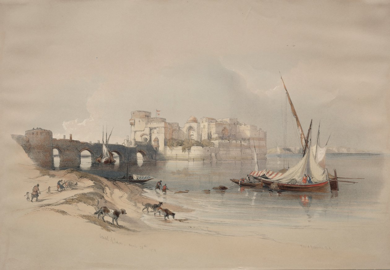 Citadel van Sidon, 1839 door David Roberts