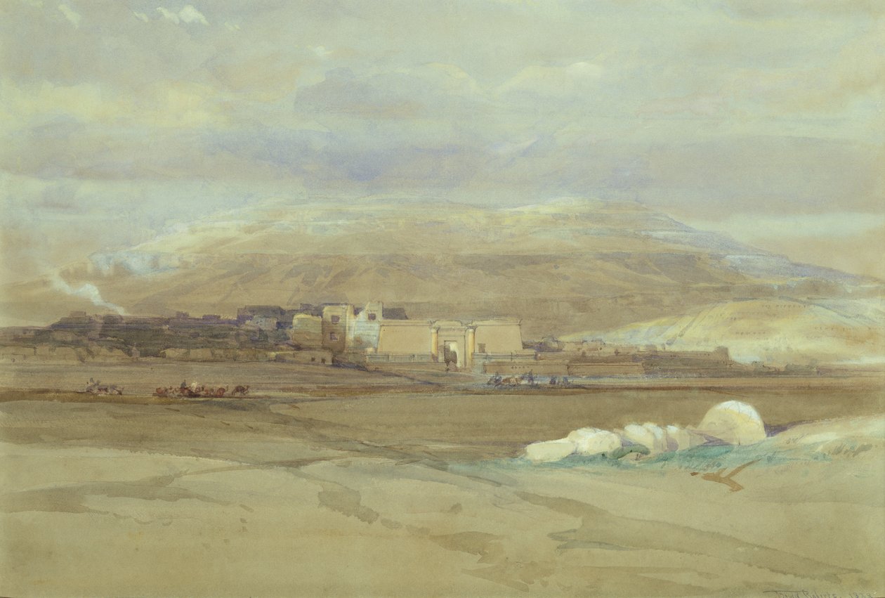 Medinet Habou, Thebe door David Roberts
