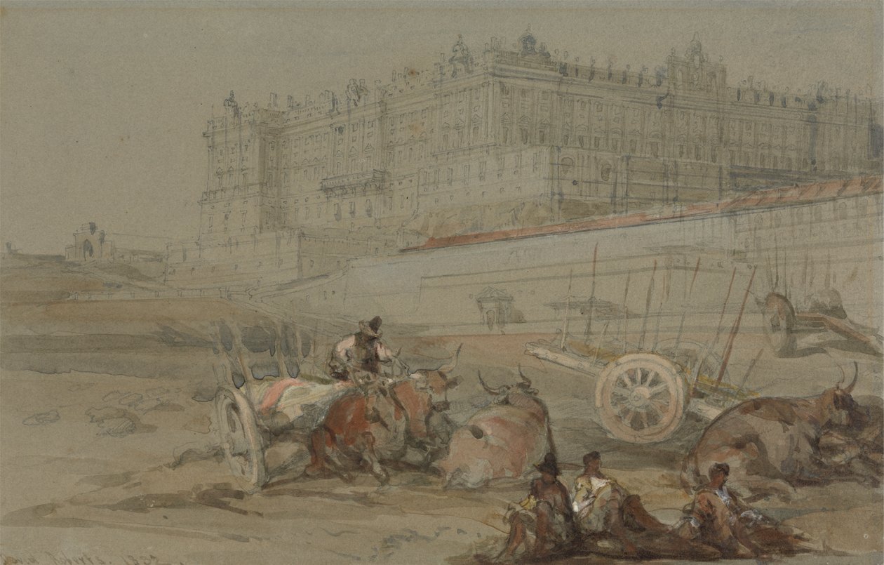 Het Koninklijk Paleis, Madrid, 1832 door David Roberts