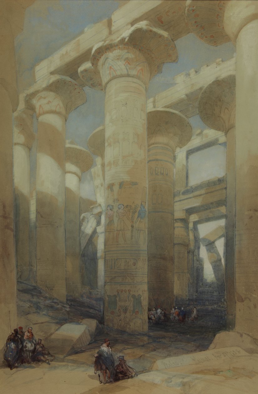 De tempel, Karnak door David Roberts