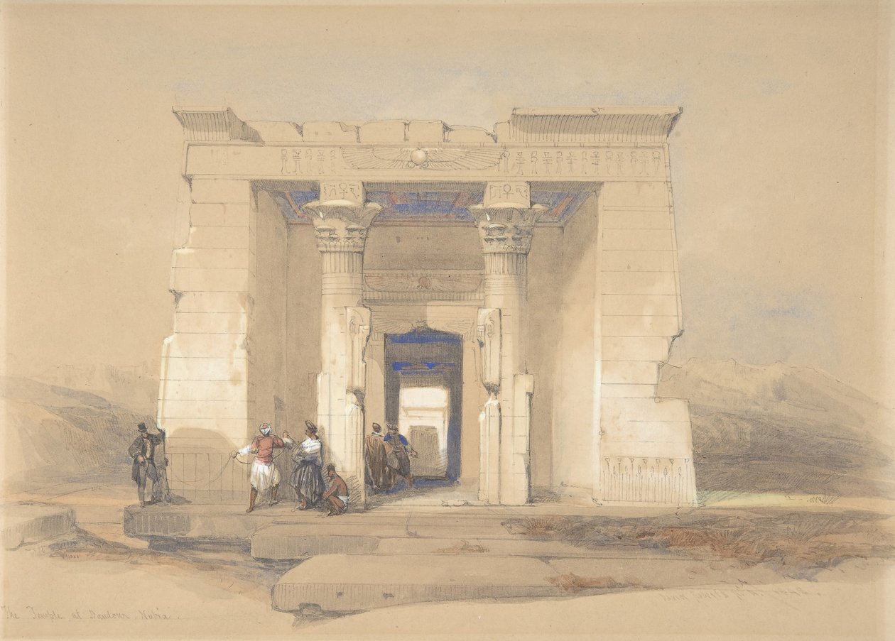De tempel van Dendur, Nubië door David Roberts