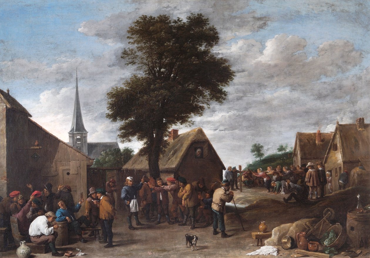 Een Vlaams dorpsfeest, 17e eeuw door David Teniers II