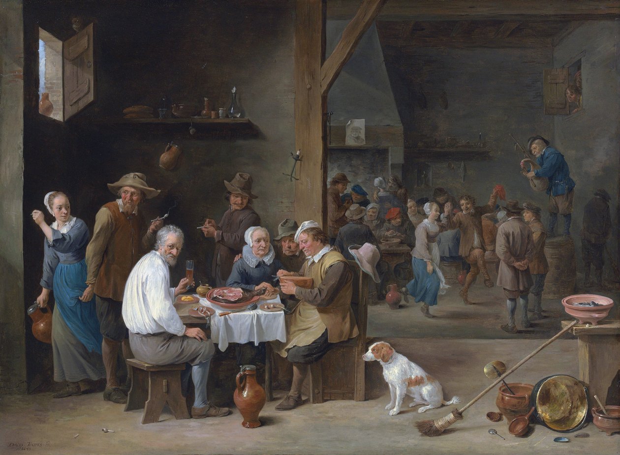 De hammaaltijd door David Teniers the Younger