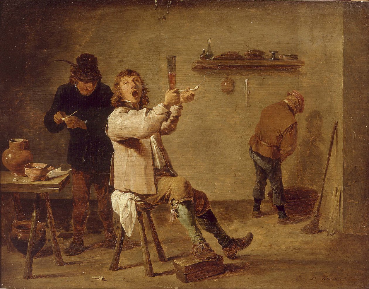 De rokers door David Teniers the Younger