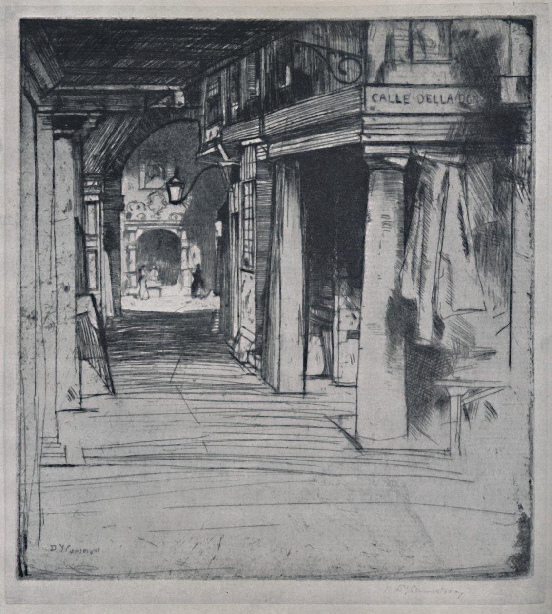 Calle Della Donna, ca. 1900, 1925 door David Young Cameron