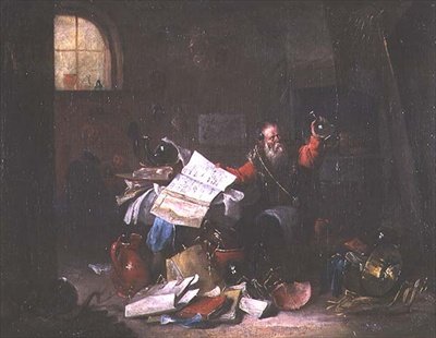 De alchemist door David the Elder Teniers