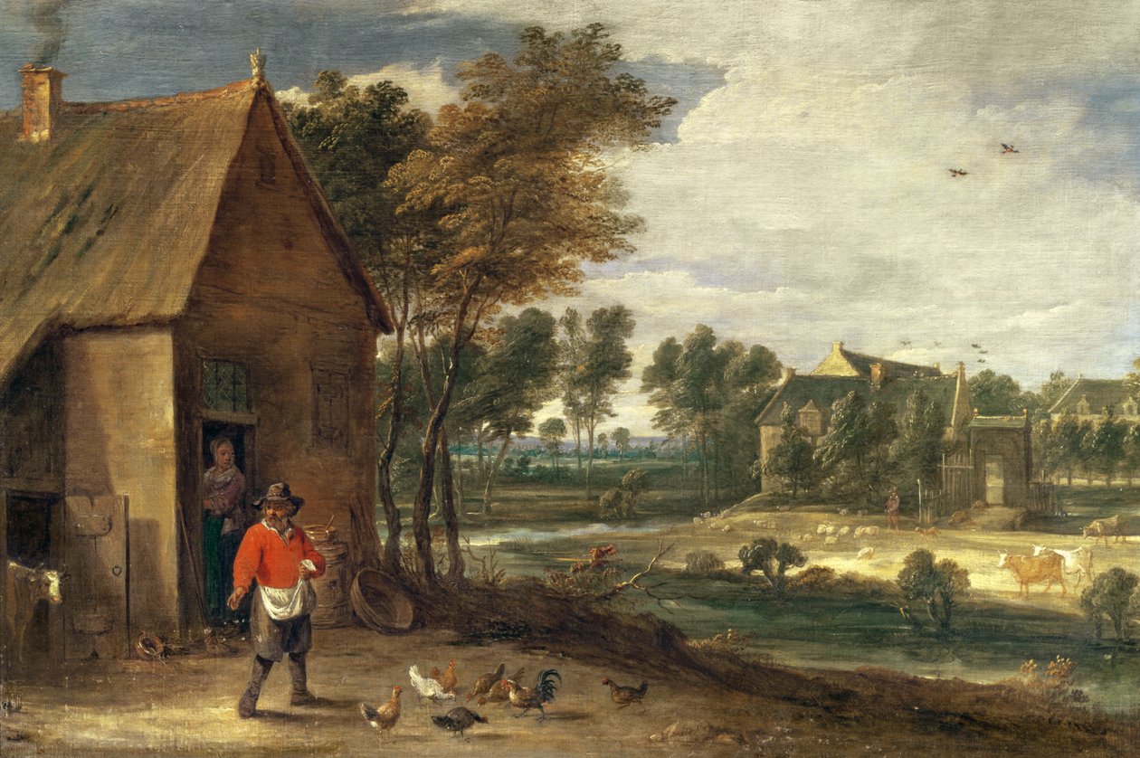 Een rivierlandschap door David Teniers the Younger
