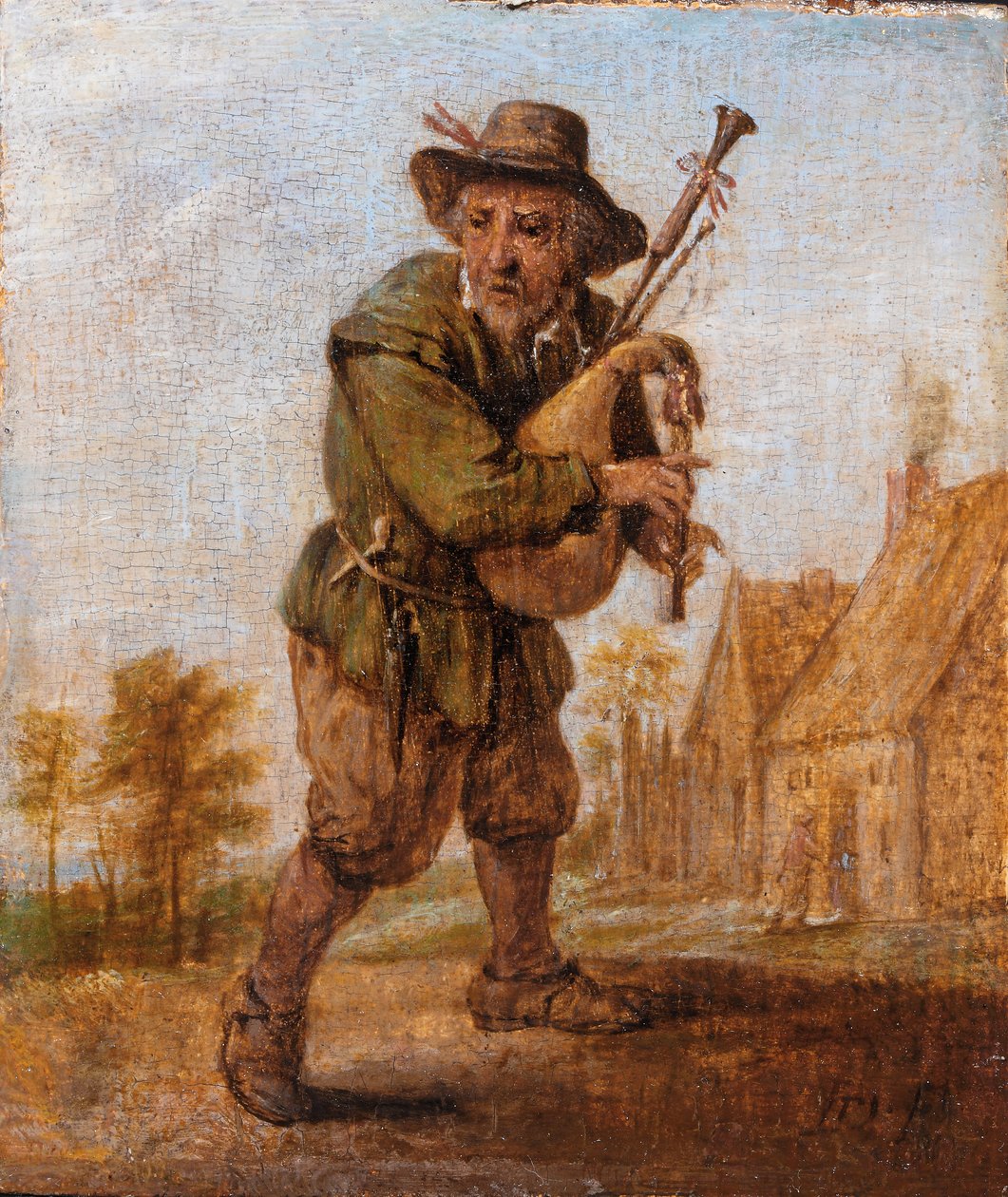 Een doedelzakspeler door David Teniers the Younger