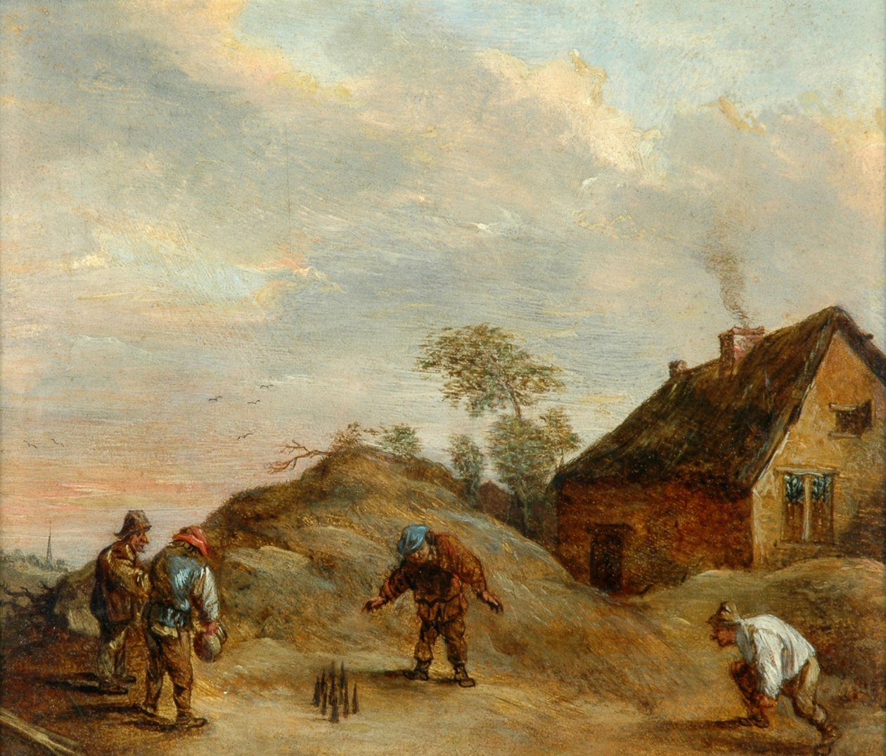 Mannen die Bowlen door David Teniers the Younger