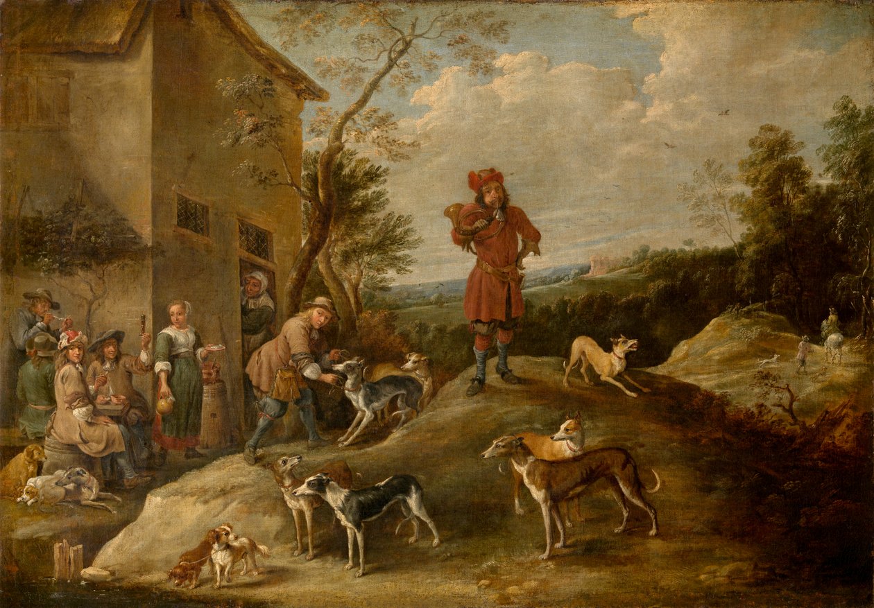 Rustende Jagers door David the Younger Teniers