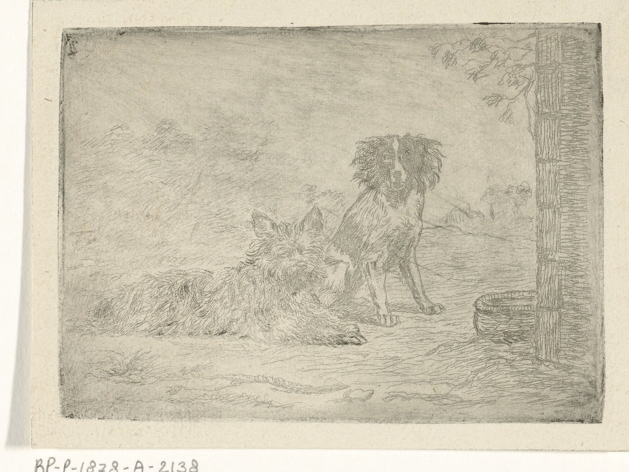 Twee honden door David van der Kellen