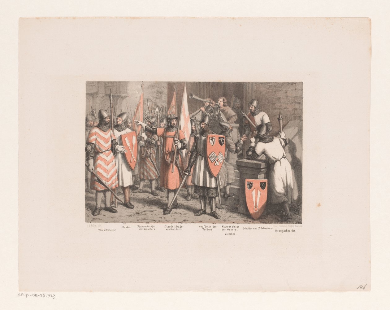 Ridders, 13e eeuw door David van der Kellen
