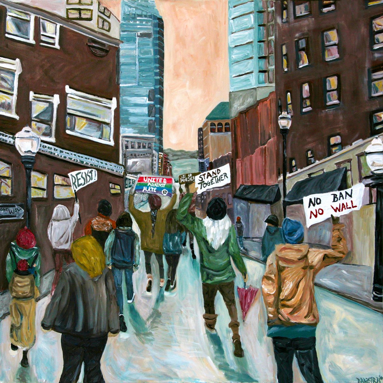 Verzet, 2016 (acryl op doek) door Deborah Eve Alastra