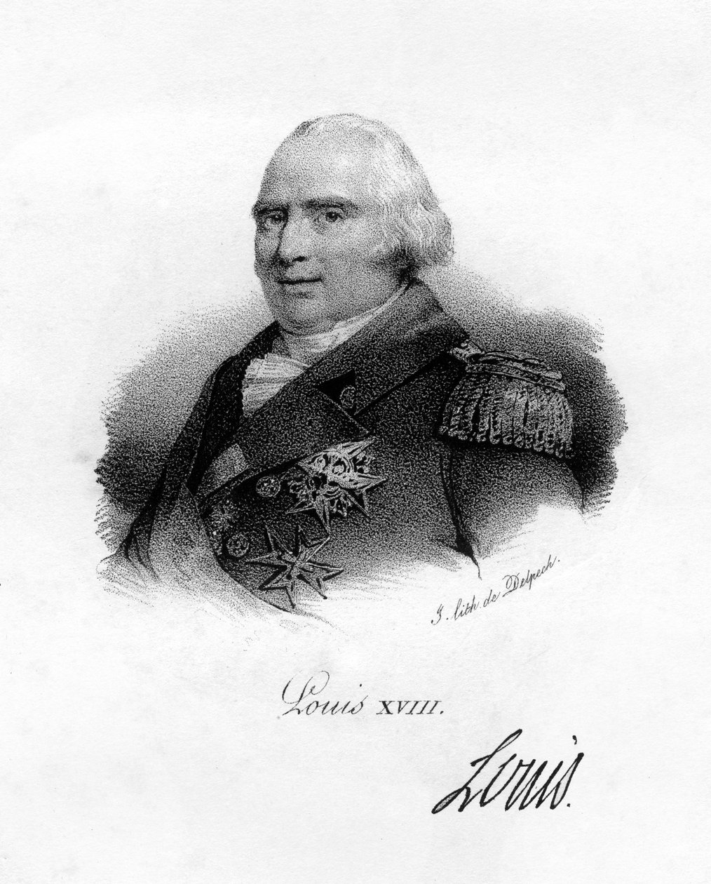 Lodewijk XVIII, koning van Frankrijk, 19e eeuw door Delpech