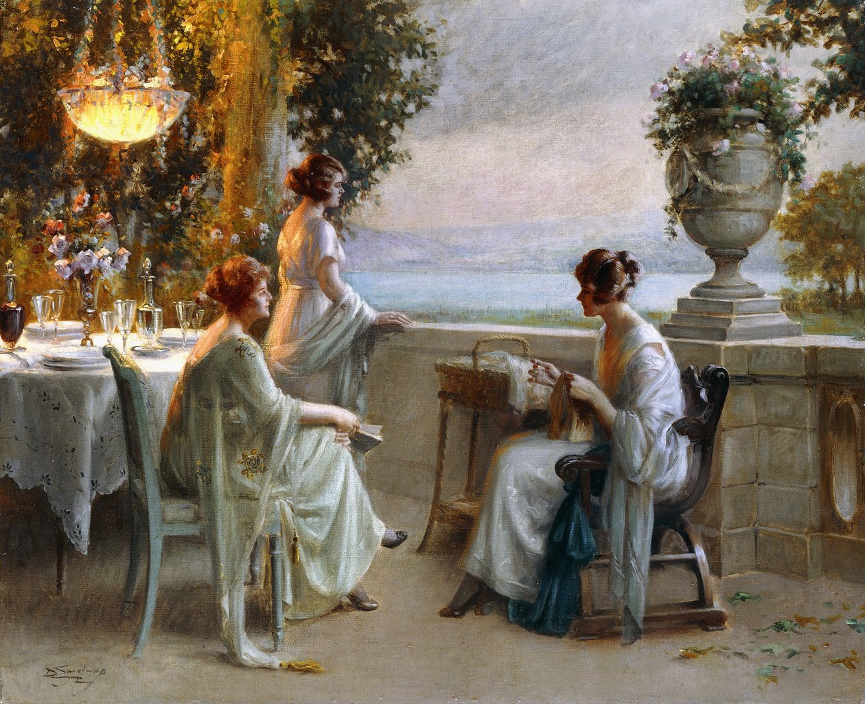 Een Soiree op het Terras door Delphin Enjolras