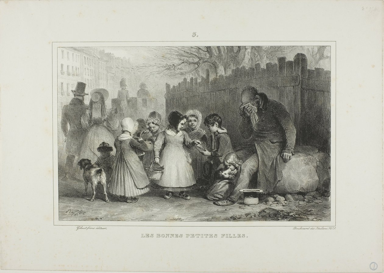 De brave kleine meisjes door Denis Auguste Marie Raffet