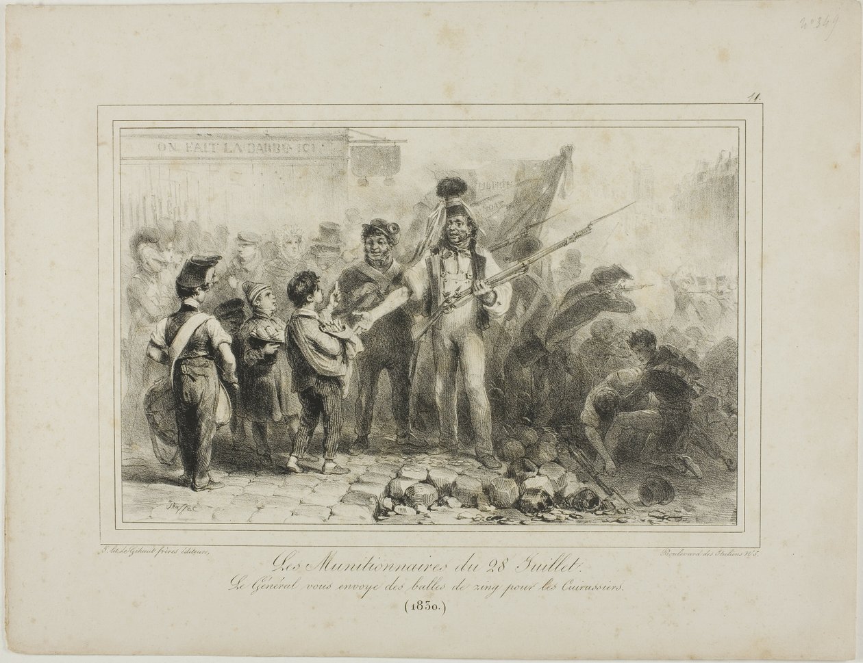 De schutters van 28 juli door Denis Auguste Marie Raffet