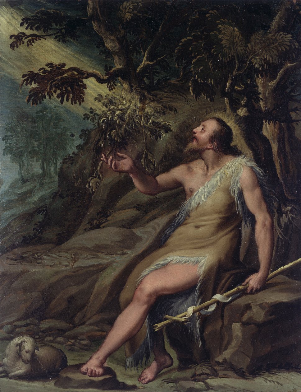 Sint Johannes de Doper in de wildernis door Denys Calvaert
