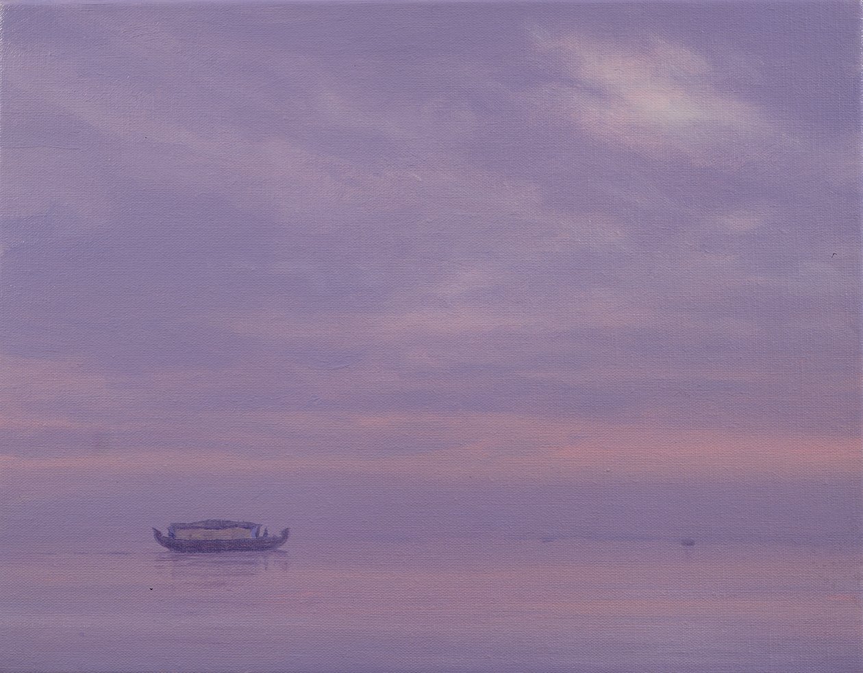 Vissersboot op Vembanadmeer, Kerala door Derek Hare