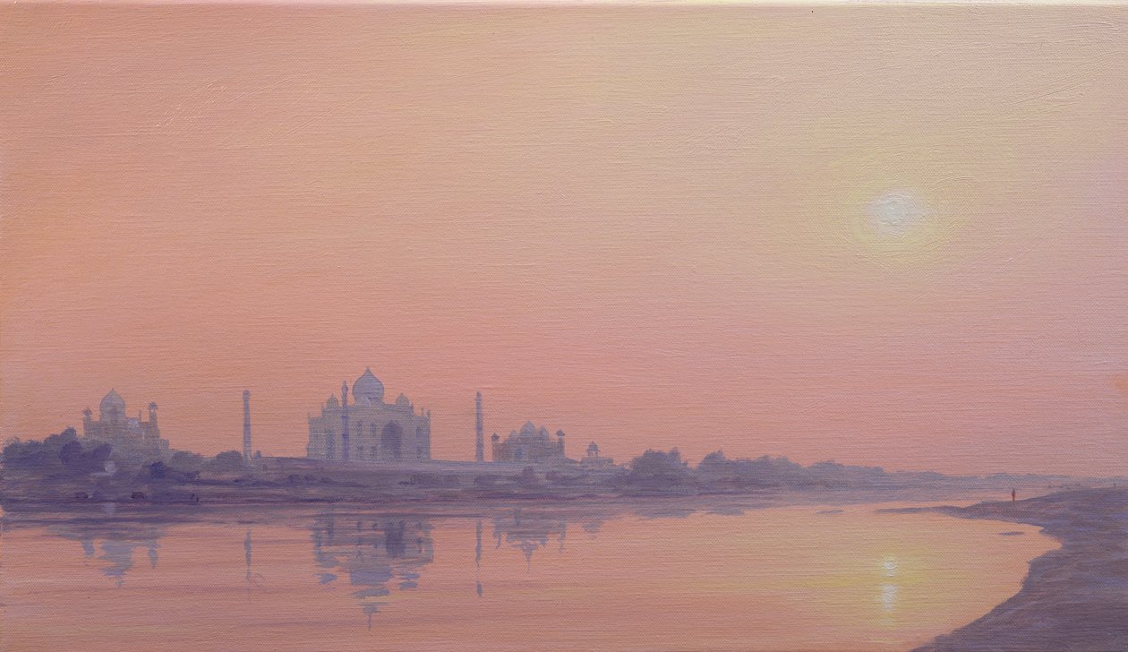 Zonsondergang op de Yamuna door Derek Hare