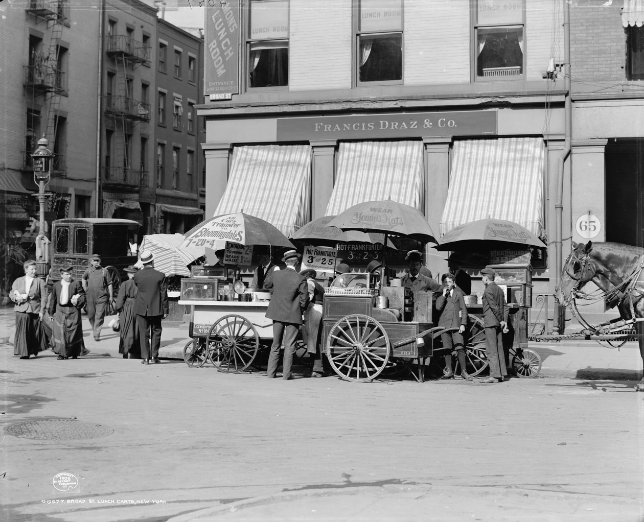 Broad St. lunchkarren, New York, N.Y., ca.1906 door Detroit Publishing Co.