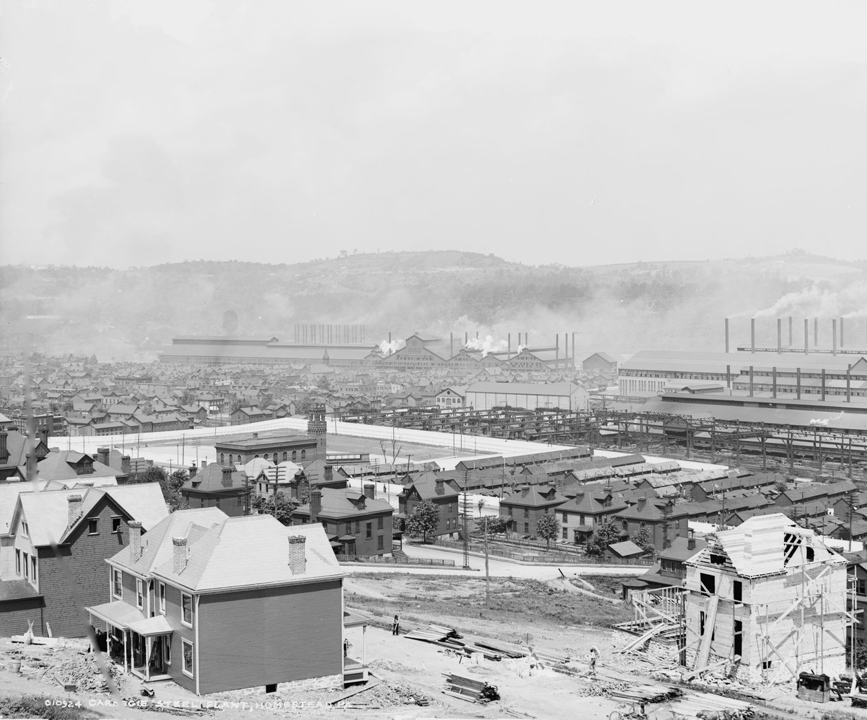 Carnegie Staalfabriek, Homestead, Pennsylvania, ca. 1905 door Detroit Publishing Co.